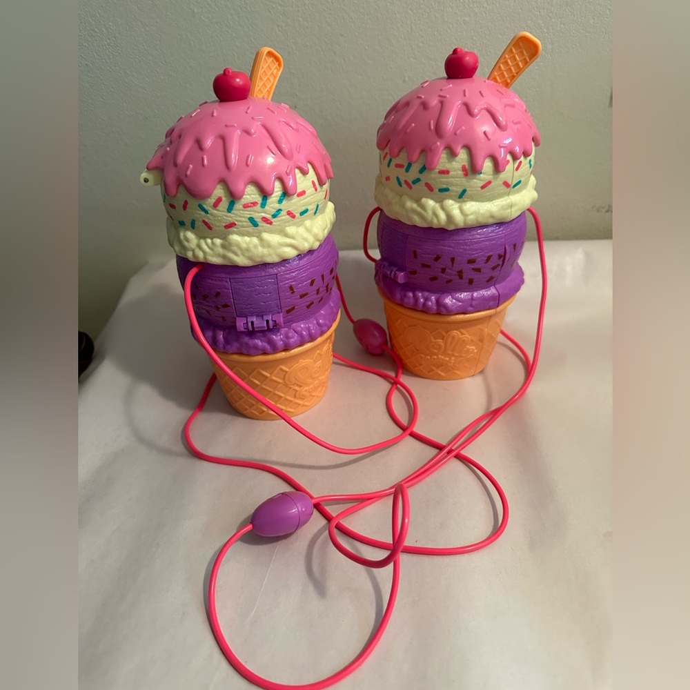 2020 Mattel Polly Pocket Spin N Surprise Ice Cream Cone Playset you get both
